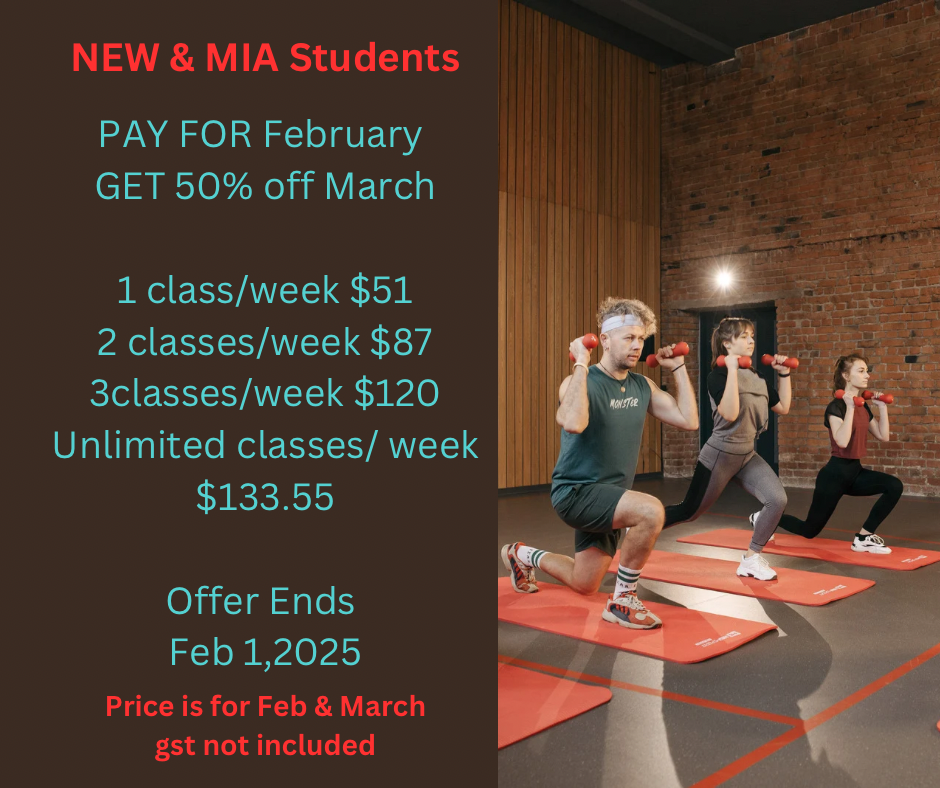 New or MIA students    3 classes/week